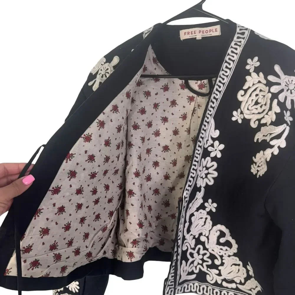 Free People Bali Mabel Jacket Large Cottahecore Boho Cowgirl Flounce Sleeve - Picture 7 of 11